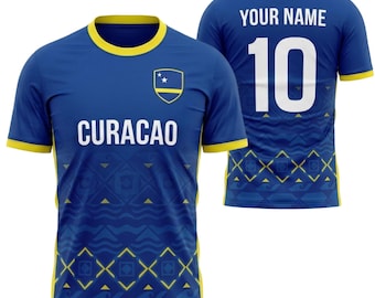Camiseta de fútbol de Curazao 2026, camiseta de fútbol para hombre, regalo para el aficionado de Curazao, equipación local azul, EE. UU.