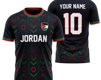 Maglia da calcio Jordan personalizzata, maglia da calcio Jordan personalizzata per i tifosi, regalo sportivo con nome e numero per tutti.