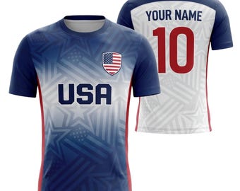 Camiseta de fútbol patriótica para aficionados de la selección nacional de Estados Unidos.