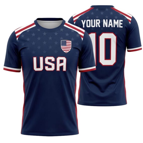 USA National Team Soccer Jersey American Football Fan Shirt USA WC Tee