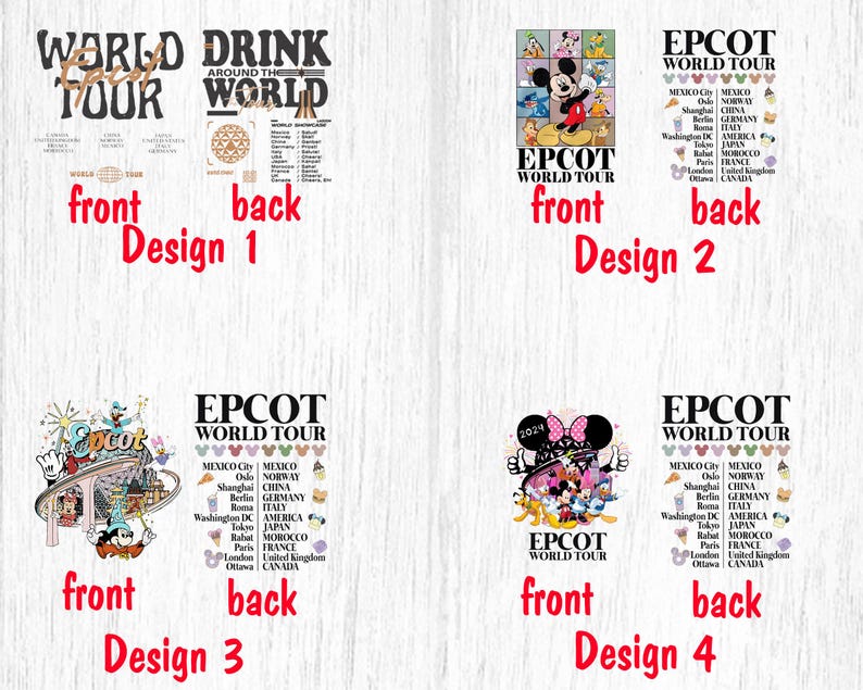 Epcot Dtf Retro, World Tour Dtf Epcot ,epcot Drink Around the World ...