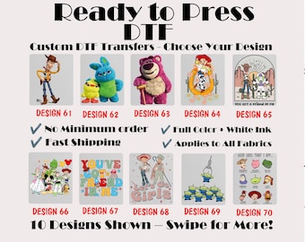 Toy Story DTF Transfer Bundle, You've Got a Friend in Me Designs, Woody Buzz Jessie Printable Transfers, Pixar Heat Press Decals