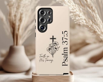 Custom Christian Bible Verse Phone Case, Botanical Religious Phone Cover Gift iPhone 17 16 15 14 13 Pro Max Samsung Galaxy Google Pixel 9 8