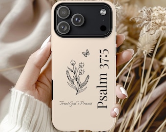 Custom Christian Bible Verse Phone Case, Botanical Religious Phone Cover Gift iPhone 17 16 15 14 13 Pro Max Samsung Galaxy Google Pixel