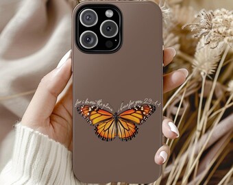 Christian Butterfly Jeremiah 29:11 Phone Case, Scripture Bible Verse Minimalist Cover, Faith Inspirational iPhone 17 16 Samsung Google Pixel