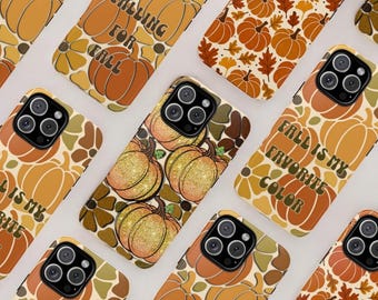 Cozy Fall Pumpkin Phone Case, Custom Autumn Aesthetic Phone Cover, Thanksgiving Gift,  Fall Vibes Phone Accessories iPhone, Samsung, Pixel