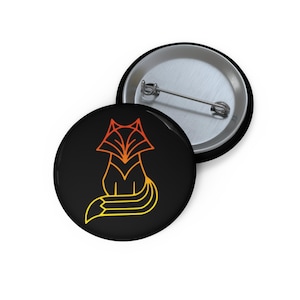 Custom Fox Pin Buttons | Handmade Accessories, Unique Gifts, Party Favors, Event Badges, Collector Pins