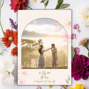 Printable Wedding Congratulations Card: Editable Floral Design (5x7 inches, Digital Download)