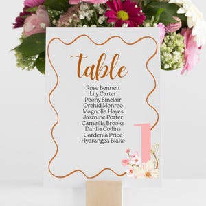 Modern Wedding Table Number Template: Editable Seating Chart (Digital Download