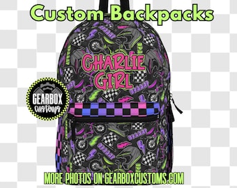 Custom Backpack, Dirt Bike Backpack, Racing Backpack, Personalized Bookbag, Moto Bag, Custom Bag, Moto Girl, Motocross Gear Bag, Moto Mom