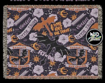 I Will Not Die Today Woven Blanket, Fourth Wing Inspired Blanket, Reader Gift, Bookish, Smut Slut, Cliterature, Spicy Books, Bookmark