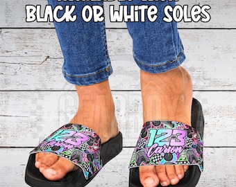 Kids Custom Dirt Bike Slide Sandals, Motocross Slides, Racing Slides, Moto Mom, Motocross Gift, Dirt Bike Shoes, Racing Shoes