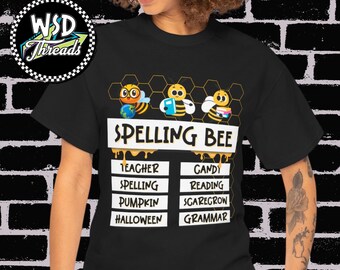 Custom Teacher Spelling Bee T-Shirt Costume, Paraprofessional Halloween, School Shirt, Teacher Shirt, Halloween Teacher, Quick Shipping