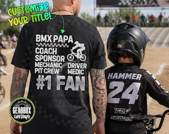Custom BMX Dad T-Shirt, Racing Dad, Father's Day Gift, BMX Rider, Gift for Dad, Moto Dad, Riders Ready Watch the Gate, Bonus Dad, Bmx Papa