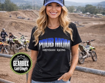 Personalized P-Dub Mom Shirt, PW Mama, Motocross Dirt Bike Shirt, Custom Racing Tee, Yama Mama, Yami Mami, Blue Dirt Bike Shirt, Dirt Track