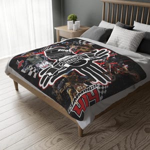 Custom 2-Sided Motocross Blanket, Racing Blanket, Checkered Fleece Blanket, Wearable Blanket, Dirt Bike Gear, Moto Mom, Moto Dad, Racing image 2