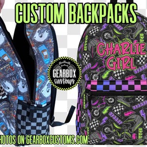 Benutzerdefinierte Rucksack, Dirt Bike Rucksack, Racing Rucksack, personalisierte Büchertasche, Moto Bag, benutzerdefinierte Tasche, Moto Girl, Motocross Ausrüstung, Moto Mom