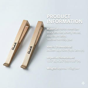 May include: Two wooden laptop stands with the name "Elizabeth" printed on them. The stands are made of North American Black Walnut and Cherry Wood. Each stand measures 10.3 inches long, 2.0 inches wide, and 0.8 inches high.