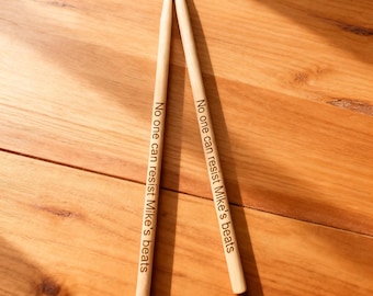 Custom Laser Engraved Drumsticks Personalized Drum Gift for Drummer, Music Teacher Percussionist & Music Lover Percussion Gift