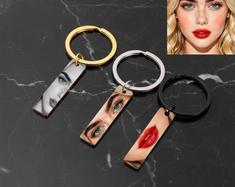 Personalized Eye Photo Keychain - Anniversary Gifts | Custom Couple Keyring, Eye Picture Keychain with Photo for Boyfriend Girlfriend