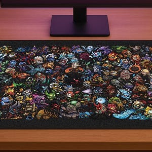 Dota 2 Heroes Mouse Pad – Cute Chibi Gaming Desk Mat | Cartoon Gamer Decor | MOBA Game Accessories | Gift for Dota Fans & Gamers