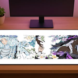 Elden Ring Nightreign Mouse Pad – Recluse & Revenant Desk Mat | Elegant Gaming Art | Soulslike Decor | Gift for Elden Ring Fans