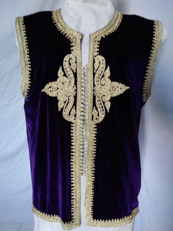 Moroccan Purple Velvet Vest Etsy Singapore