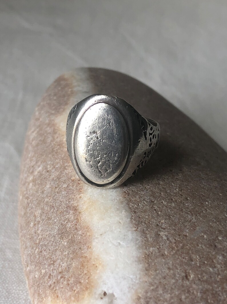 Vintage Handcrafted Sterling Oval Ring image 1