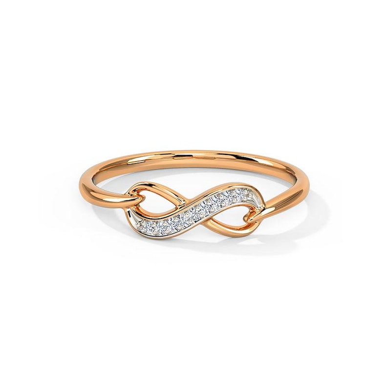 14K Solid Gold Infinity Engagement Ring, Wedding Rings for Women ...
