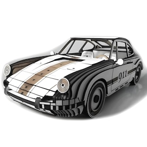 Porsche 911 Classic Wood Model DXF CDR SVG File