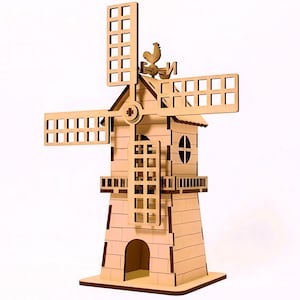 Bundle of 8 Windmill 3D Wooden Dxf Svg AI Eps