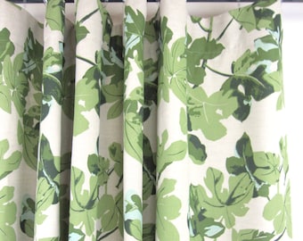 Peter Dunham Fig Leaf Custom Drapes (comes printed on Natural or White Linen)