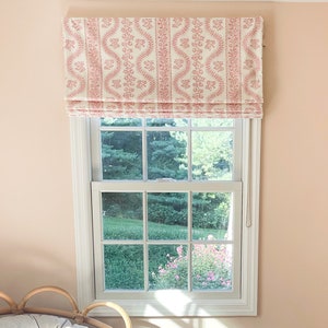 Sister Parish Dolly Custom Roman Shades (shown in Pink -comes in other colors)