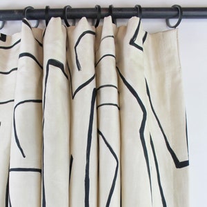 Kelly Wearstler for Lee Jofa Graffito Custom Drapes (Shown in Linen/Onyx-comes in 5 colors)