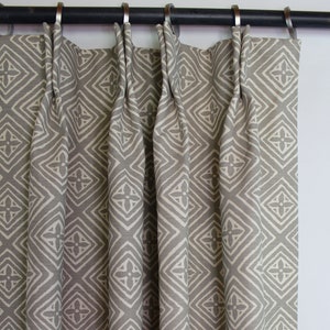 Quadrille China Seas Fiorentina Custom Drapes (shown in Pewter on Tint-Comes in many Colors)