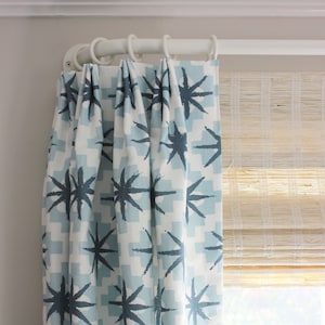 Peter Dunham Starburst Custom Drapes (shown in North Blue Blue 111STB01-comes in other colors)