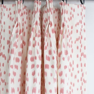 Brunschwig & Fils Les Touches Pleated Drapes in Petal Soft Pink (comes in many Colors)