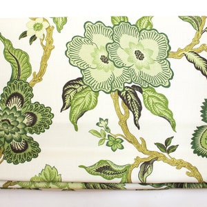 Celerie Kemble for Schumacher Hothouse Flowers Roman Shade (shown in Verdance)