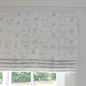 Custom Ikat Roman Shade in Blue - Made To Order