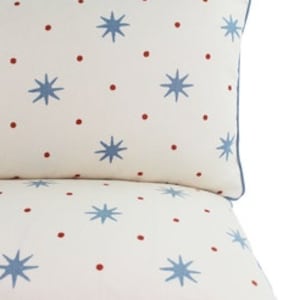 Sister Parish Serendipity Custom Pillow with Welting (shown in Blue Orange with Samuel & Sons French Piping in Azure)