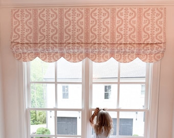 Sister Parish Dolly Custom Roman Shades (shown in Pink -comes in other colors)