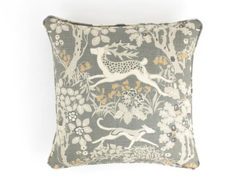 Kravet Lee Jofa Mille Fleur Silver Custom Pillows with Self Welting (Both Sides-comes in 3 colors)