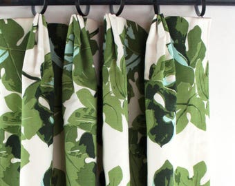 Peter Dunham Fig Leaf Custom Drapes (comes printed on Natural or White Linen)