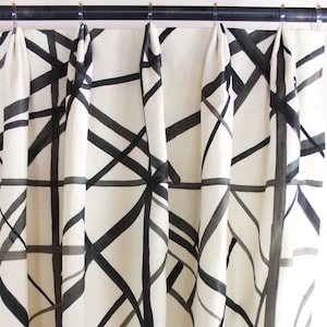 Kelly Wearstler for Lee Jofa Custom Pleated Drapes in Channels Ebony/Ivory (Comes in 4 Colors)