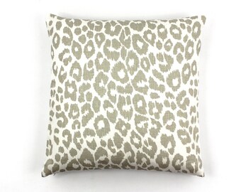 Schumacher Iconic Leopard Pillow Both Sides (Shown in Linen - comes in other colors)