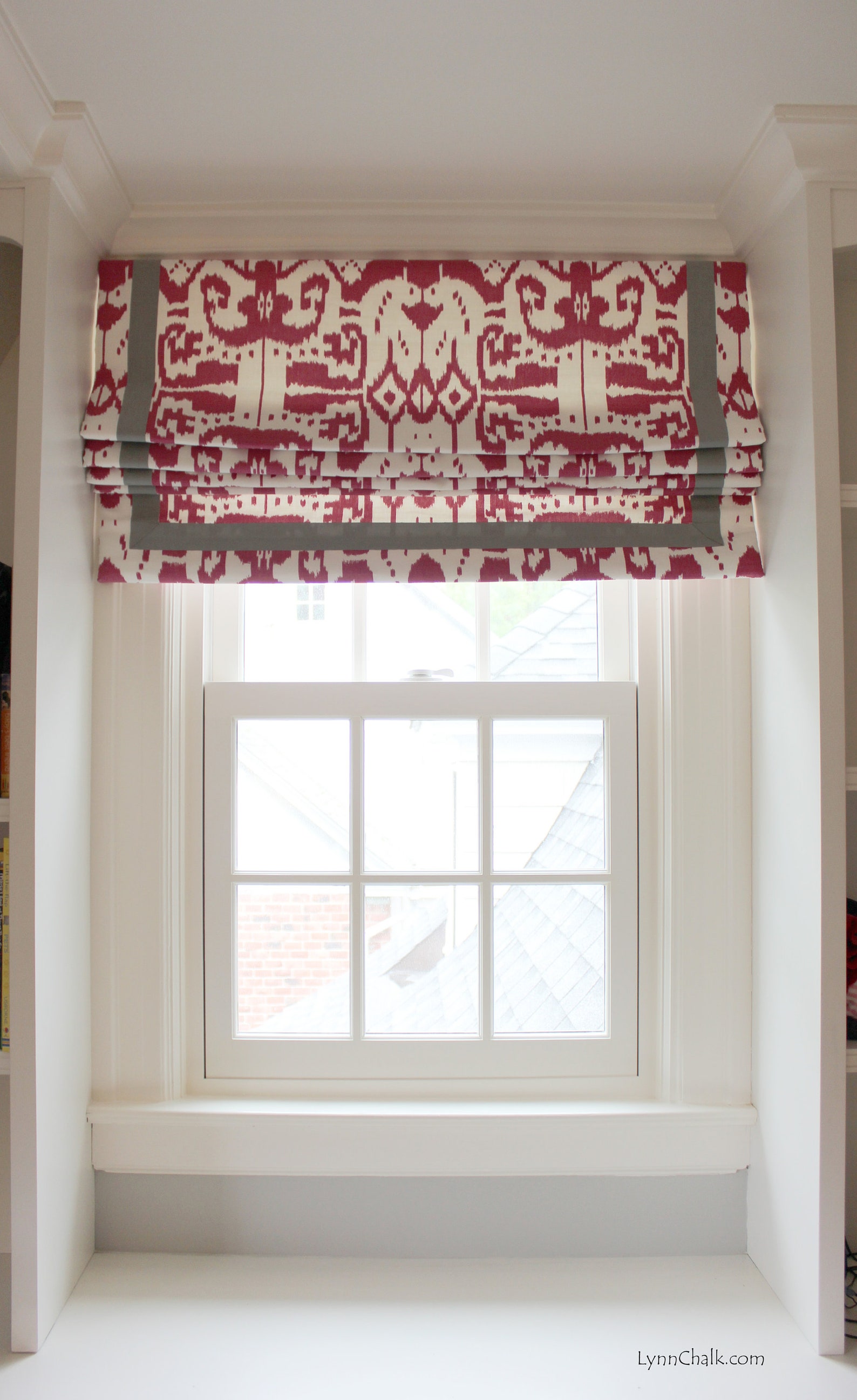 Quadrille China Seas Island Ikat Roman Shade Shown in Zibby Etsy