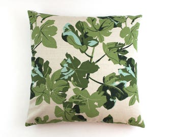 Peter Dunham Fig Leaf Knife Edge Pillow (Both Sides - comes on Linen or Outdoor Fabric)