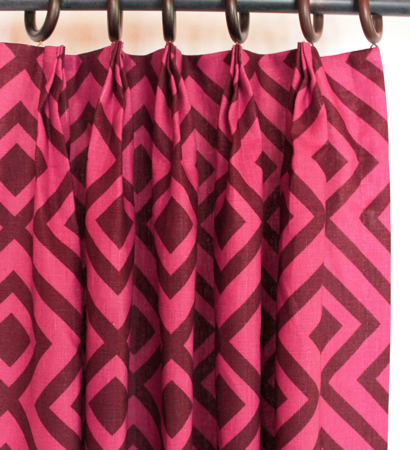 David Hicks La Fiorentina Fan Pleated Drapes Shown In Wine Etsy