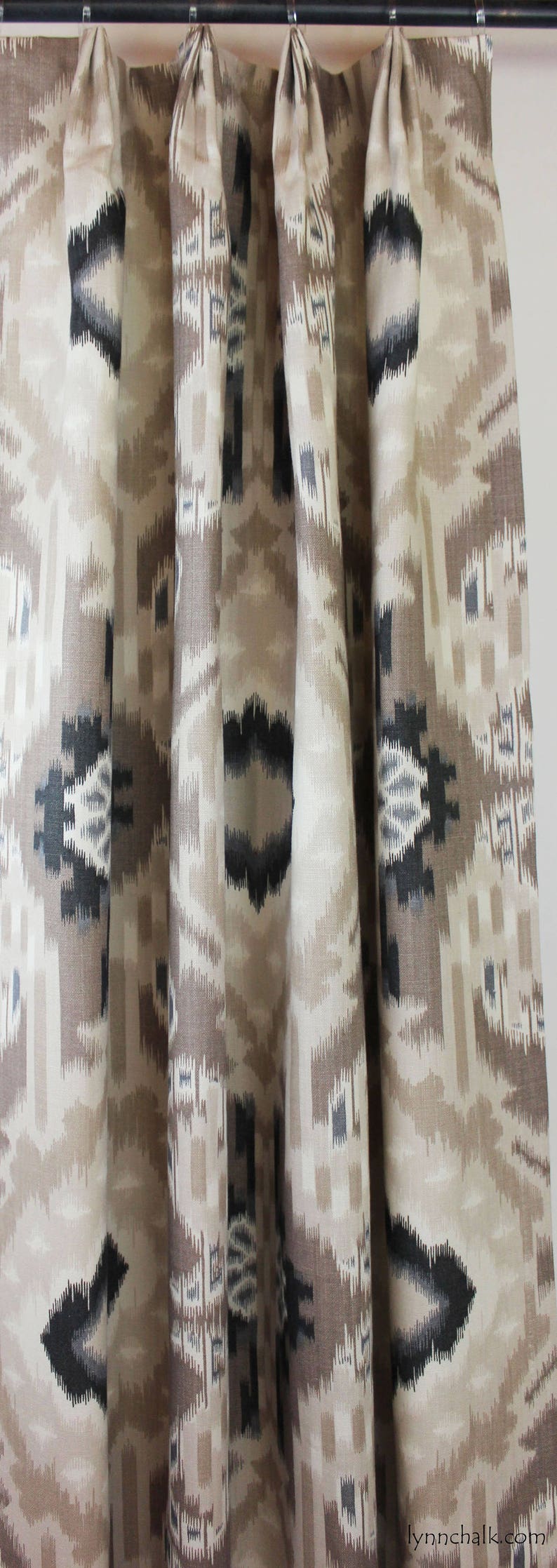 Schumacher Kiribati Ikat Custom Pillows with Welting Shown in Linen - comes in 3 colors