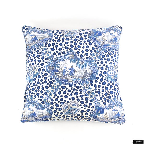 Brunschwig & Fils Chinese Leopard Toile Custom Pillows Both Sides  (shown in Porcelain-comes in other colors)